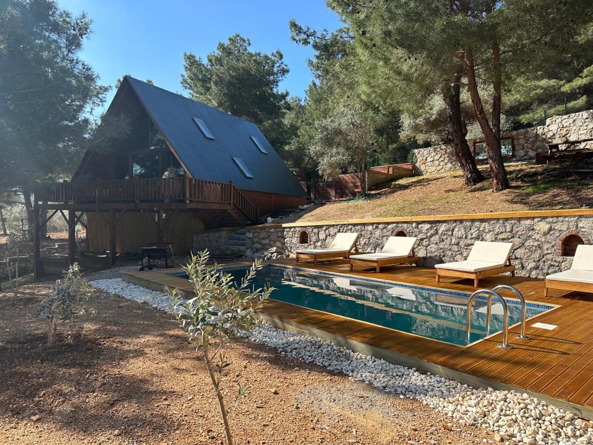 Panurlawoodenhouse Oezel Havuz& Sauna Mavi Exterior foto