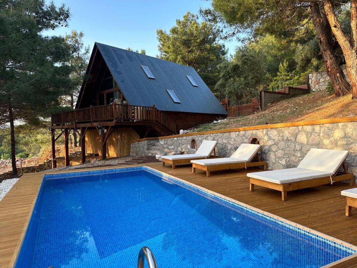 Panurlawoodenhouse Oezel Havuz& Sauna Mavi Exterior foto